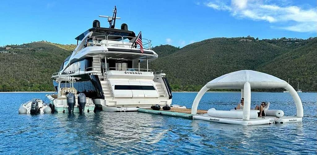 Charter Yacht SYNERGY Accommodates 8 guests in 4 ensuite cabins. All Inclusive week charters in the BVI starting at $64,900. Crew of 4 onboard.