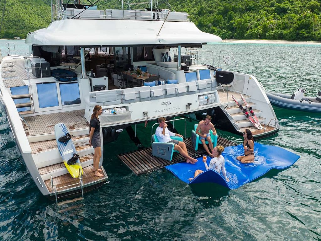Charter Catamaran MAHASATTVA Accommodates 8 guests in 4 ensuite cabins. All Inclusive week charters in the BVI starting at $45,000. Captain and Chef Onboard.