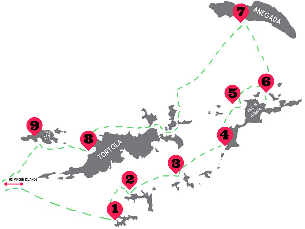 bvi itinerary map
