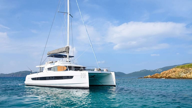 54' NAE KAE all inclusive crewed yacht charter in the BVI for 8 guests