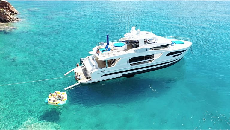 Charter Yacht, ANGELEYES is a luxury, all inclusive yacht in the British Virgin Islands. Accommodations for 10 guests with a permanent crew of 4