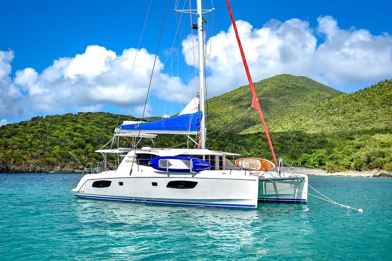 44' sail catamaran lets play too all inclusive private charter in the BVI