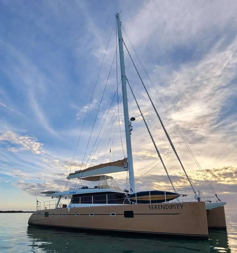 Charter Catamaran SERENDIPITY available for charter in the Bahamas for 6 guests.